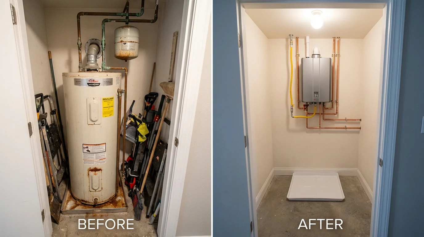 Tank water heater versus wall-mounted tankless unit comparison for Sparta, IL homeowners